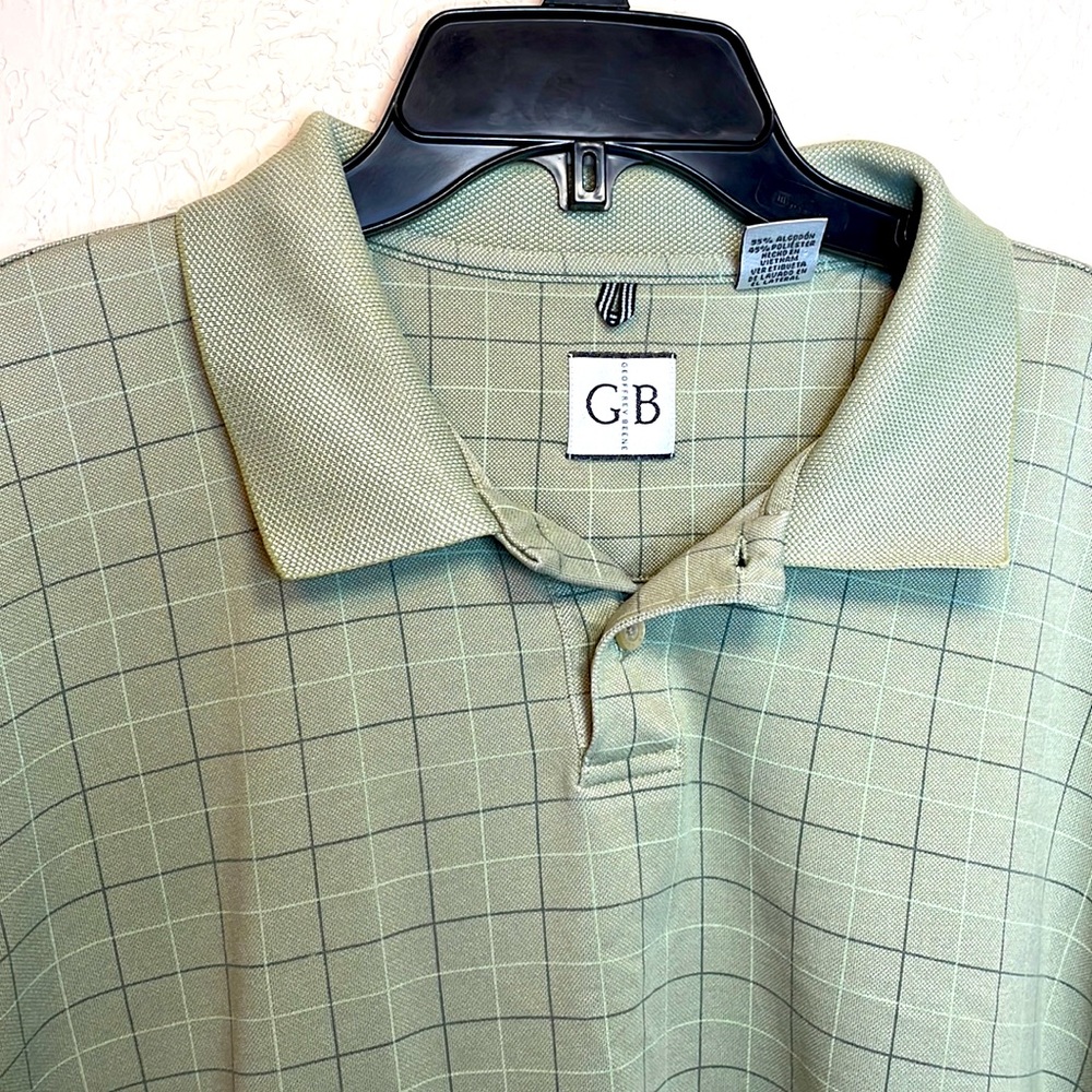 Geoffrey Beene Green Mens Polo Shirt